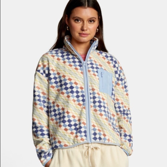 🔆RVCA🔆 DOWNSIDE ZIP FLEECE JACKET - Picture 6 of 15